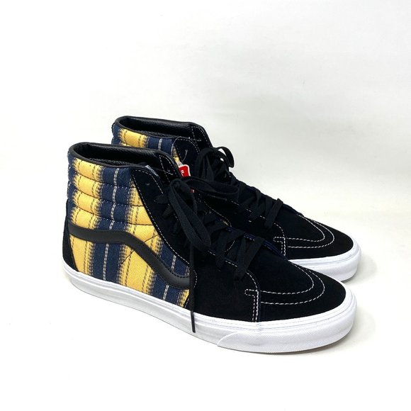 💖MEGA SALE💖VANS SK8-HI Denim Men's Stripes s Black Suede Canvas VN0A4BV6TRM - Picture 2 of 10